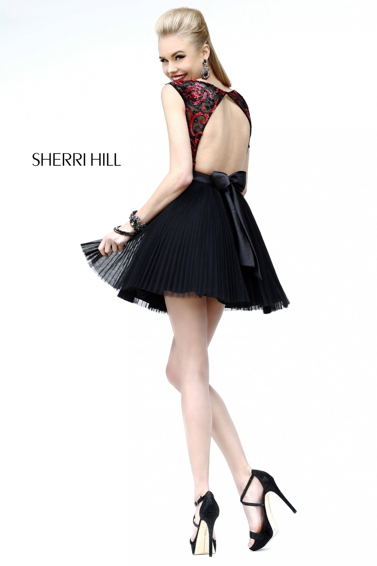 Sherri Hill 21167 cap-sleeve beaded cocktail dress