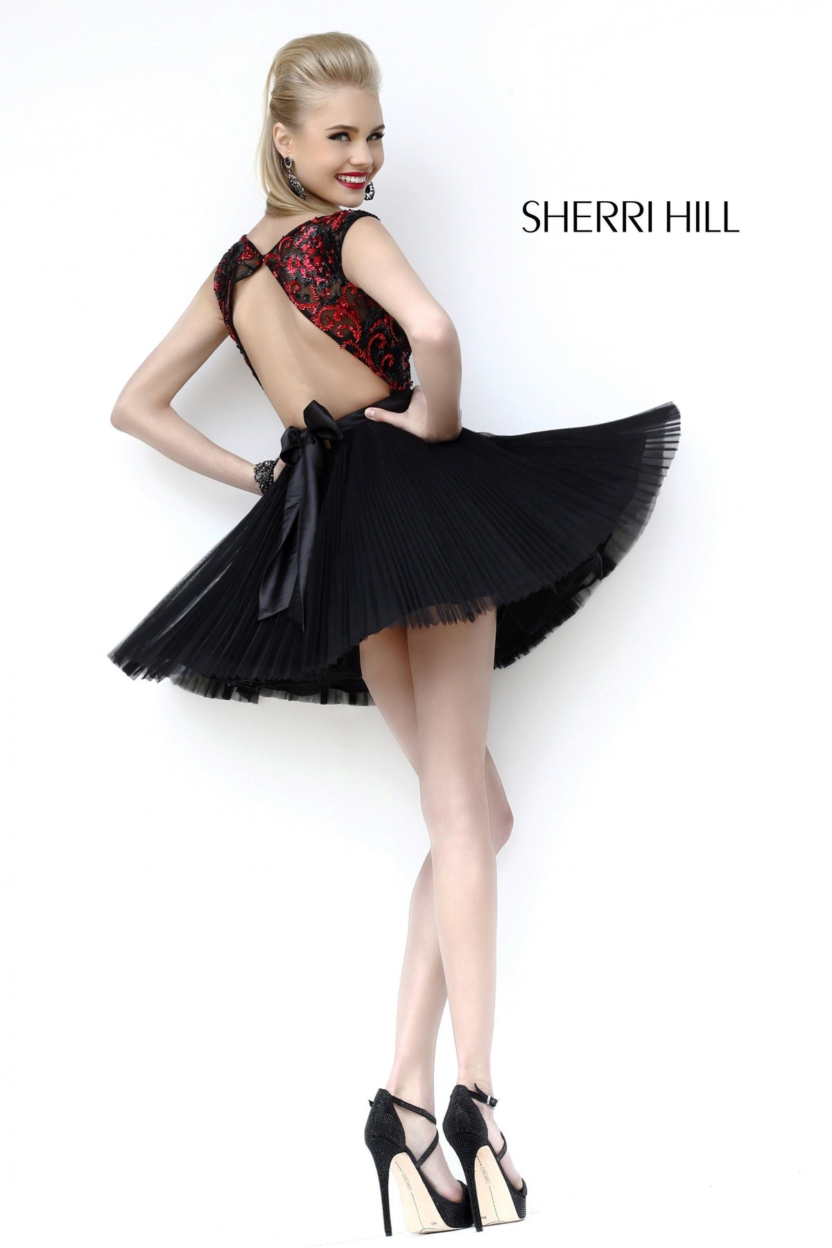 Sherri Hill 21167 cap-sleeve beaded cocktail dress