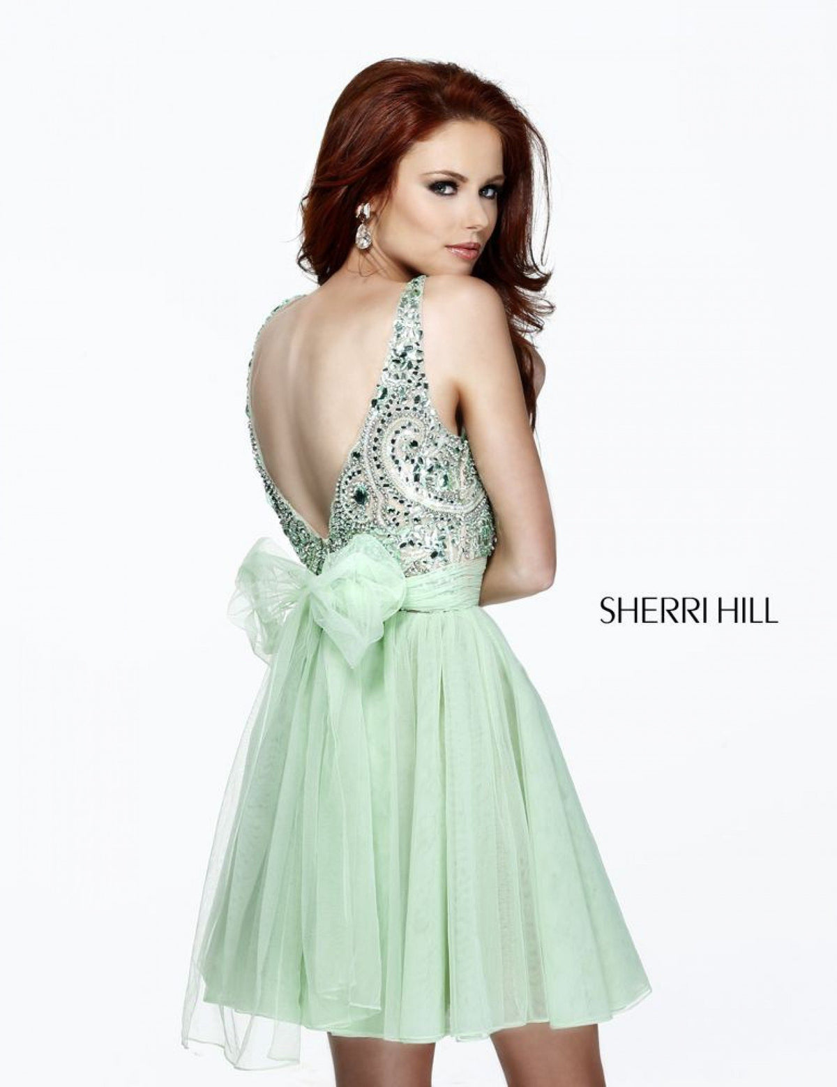 Sherri Hill 11032 beaded bodice cocktail dress with tulle skirt