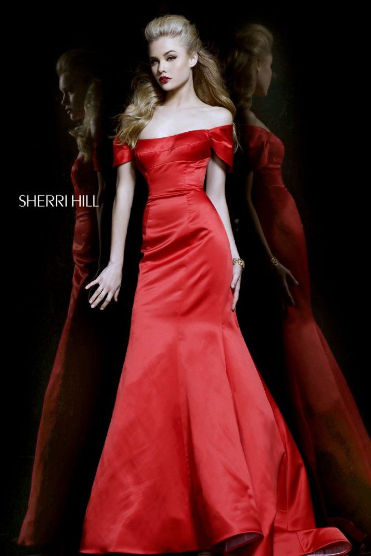Sherri Hill 21221 off-the-shoulder mermaid gown