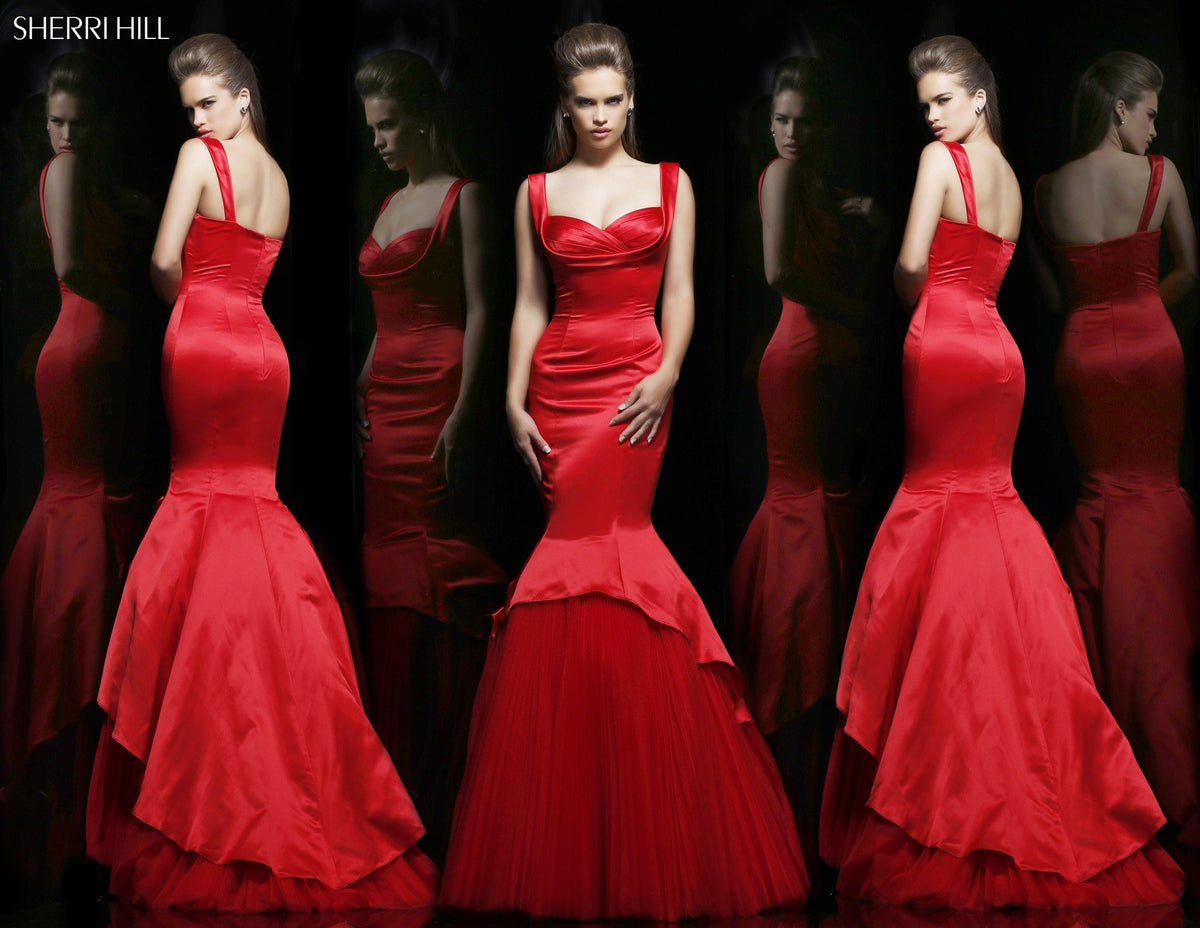 Sherri Hill 21275 satin mermaid gown