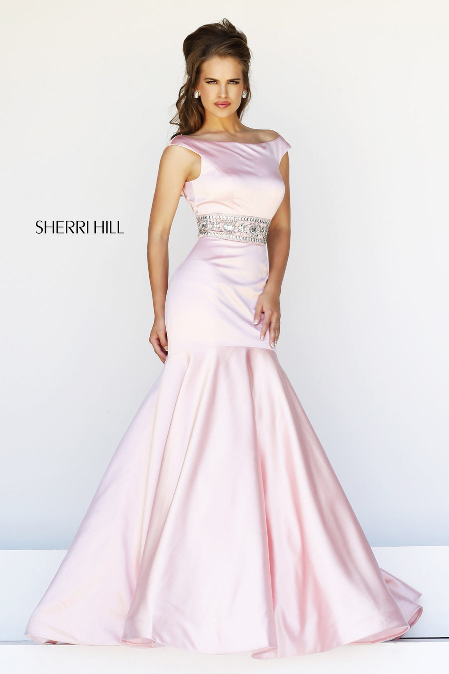 Sherri Hill style 21277 in ivory, Satin Mermaid Gown