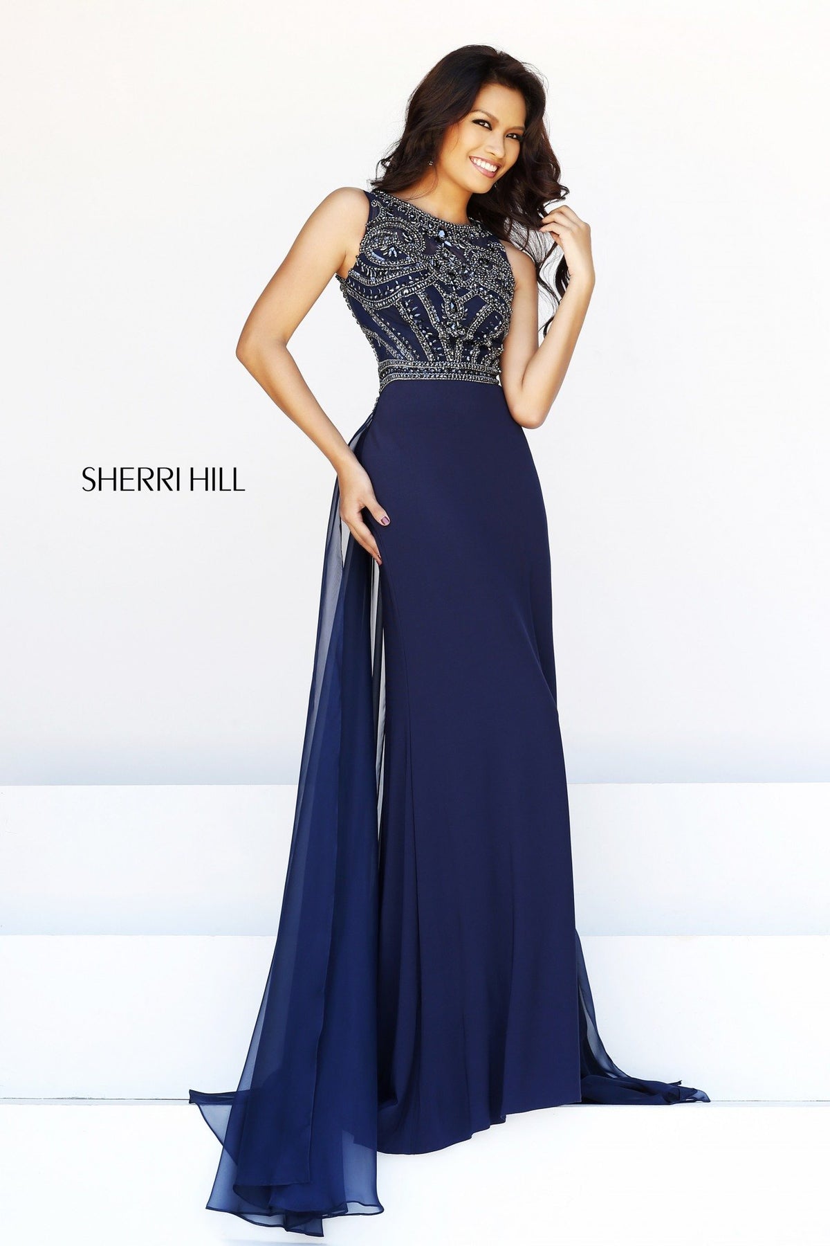 Sherri Hill 11069 high-neck beaded dress