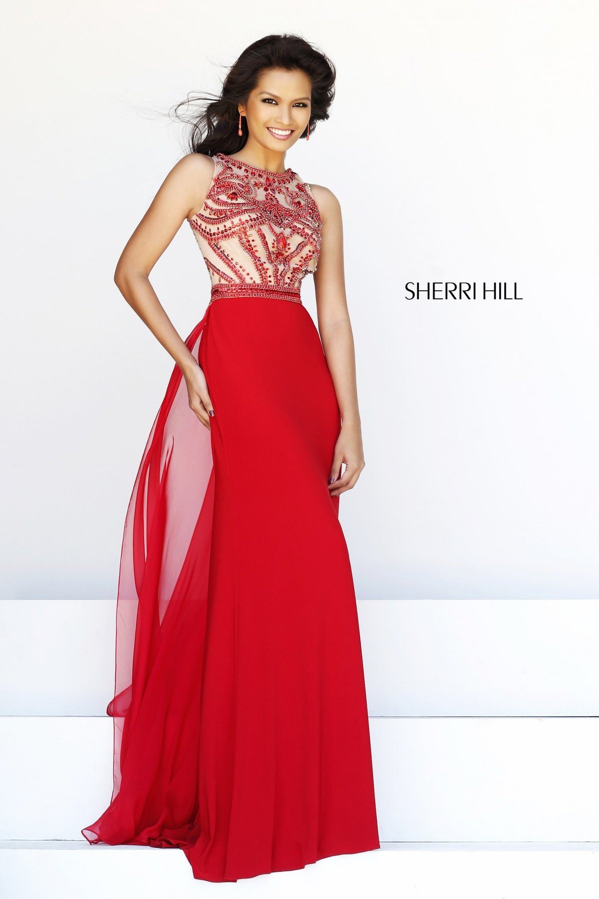 Sherri Hill 11069 high-neck beaded dress