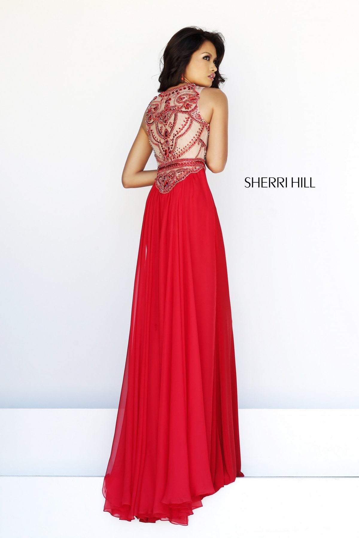 Sherri Hill 11069 high-neck beaded dress