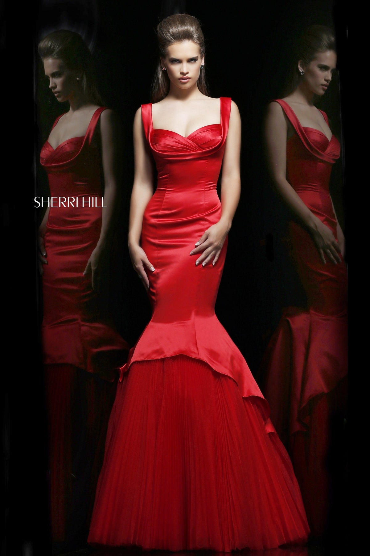 Sherri Hill 21275 satin mermaid gown