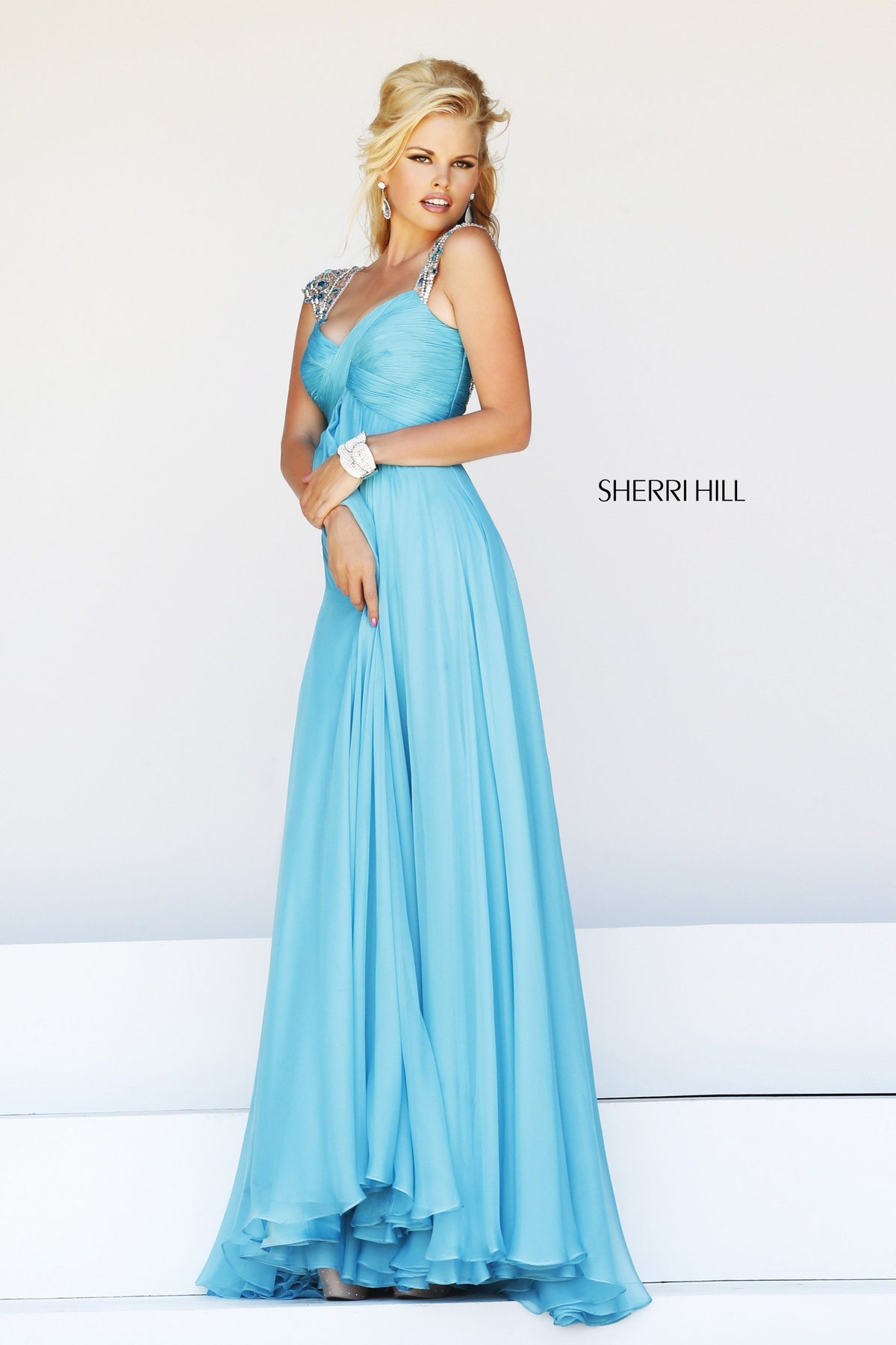 Sherri Hill 11076 beaded fitted dress with sheer back