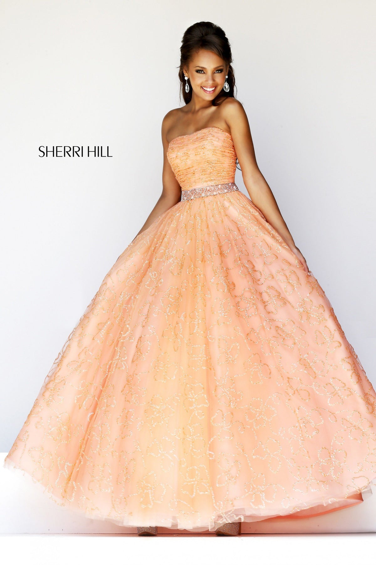 Sherri Hill 21292 strapless lace ball gown