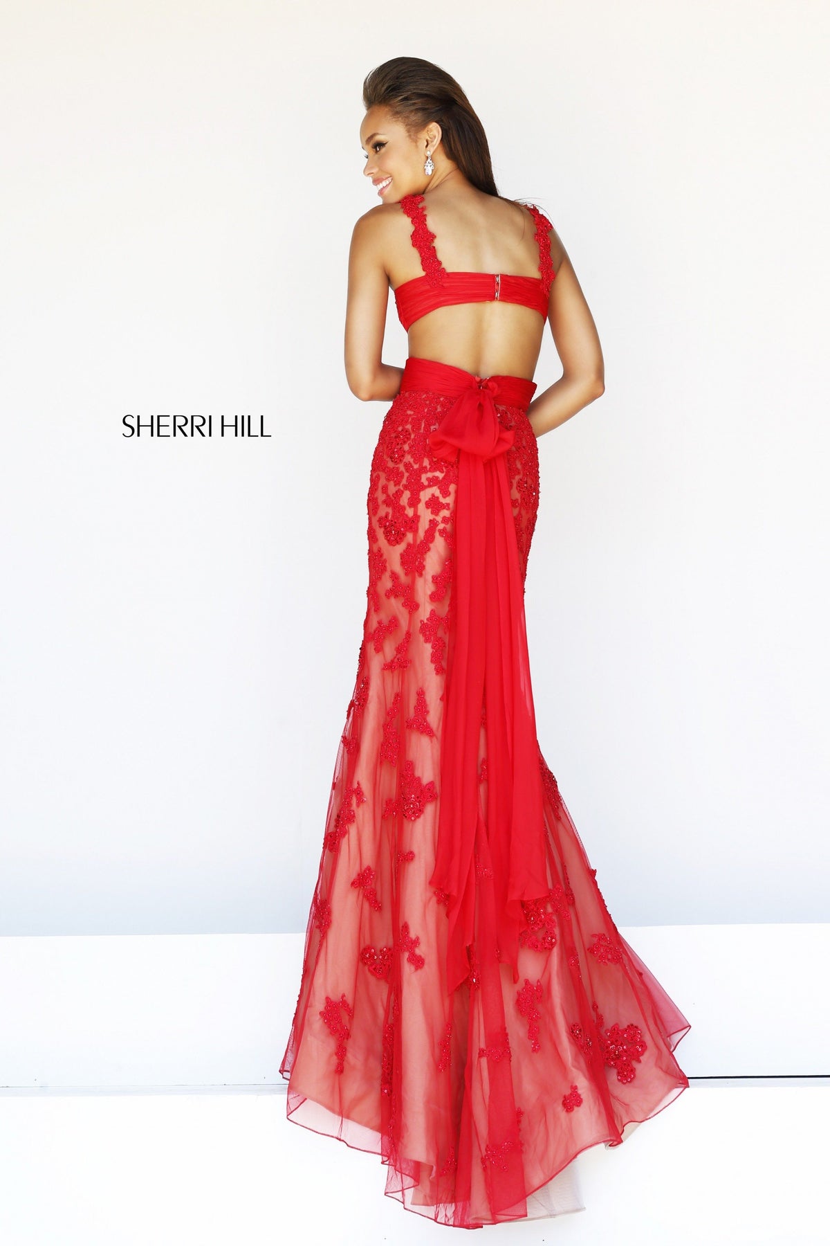Sherri Hill 11081 two-piece lace mermaid gown