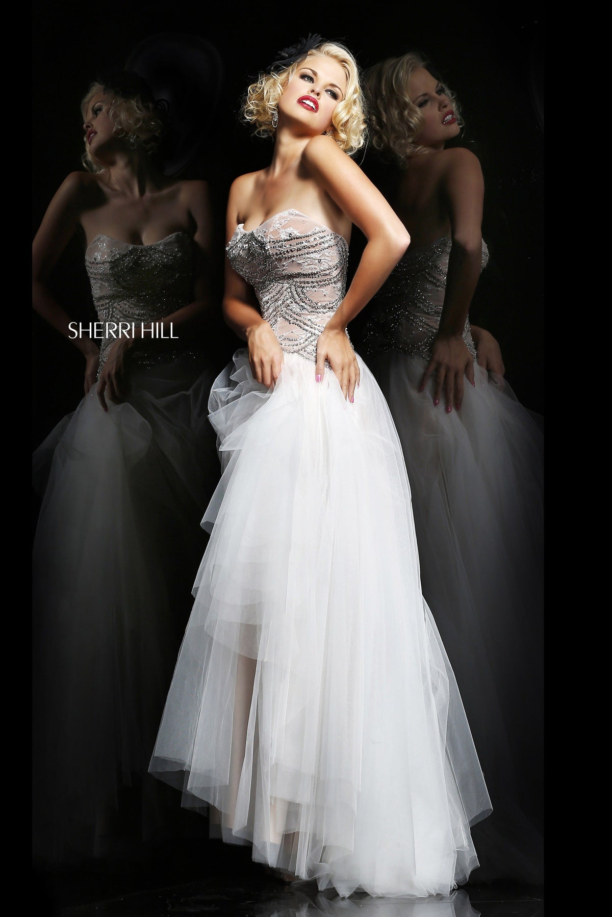 Sherri Hill 11082 beaded bodice tulle gown