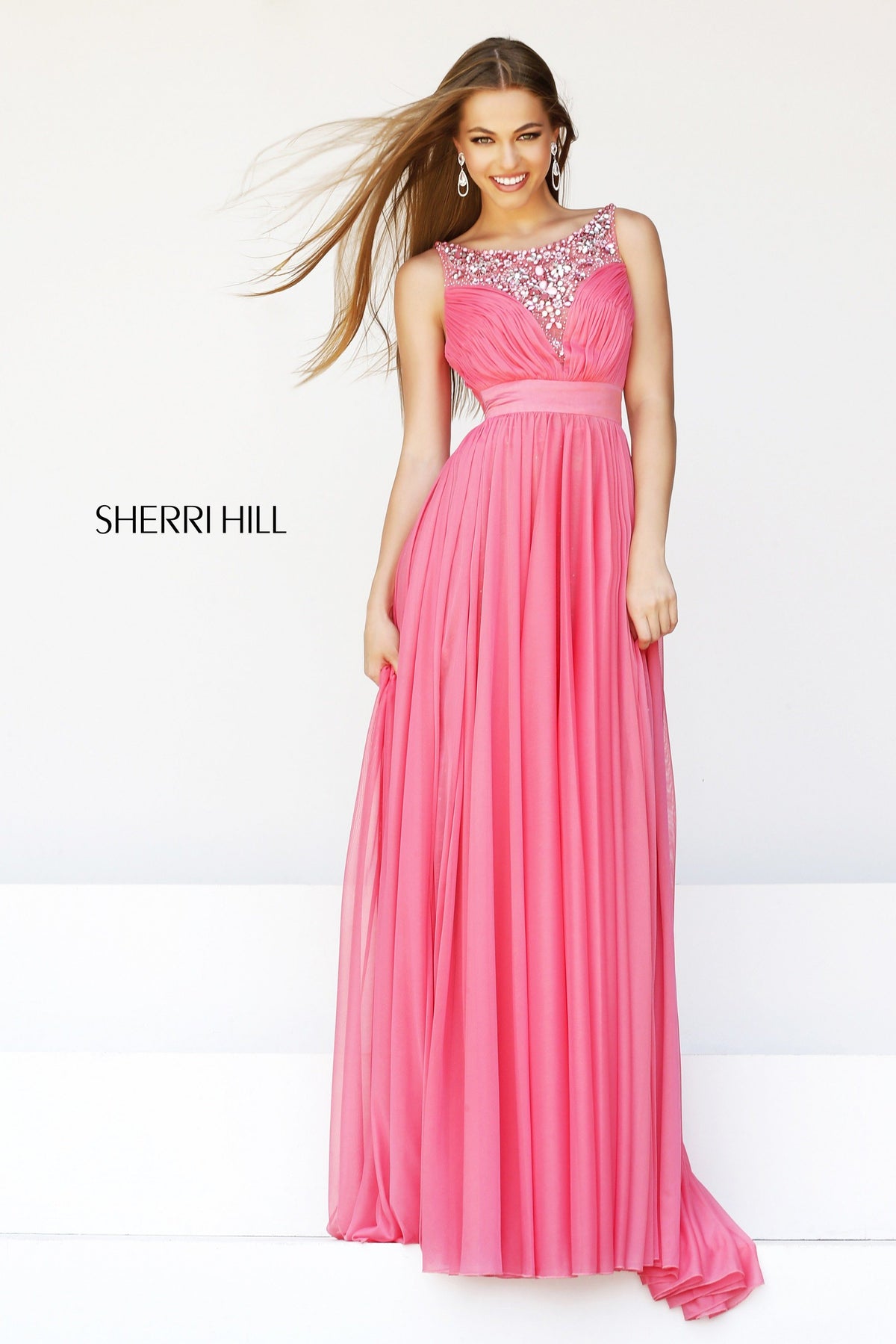 Sherri Hill 1552 beaded bodice chiffon gown