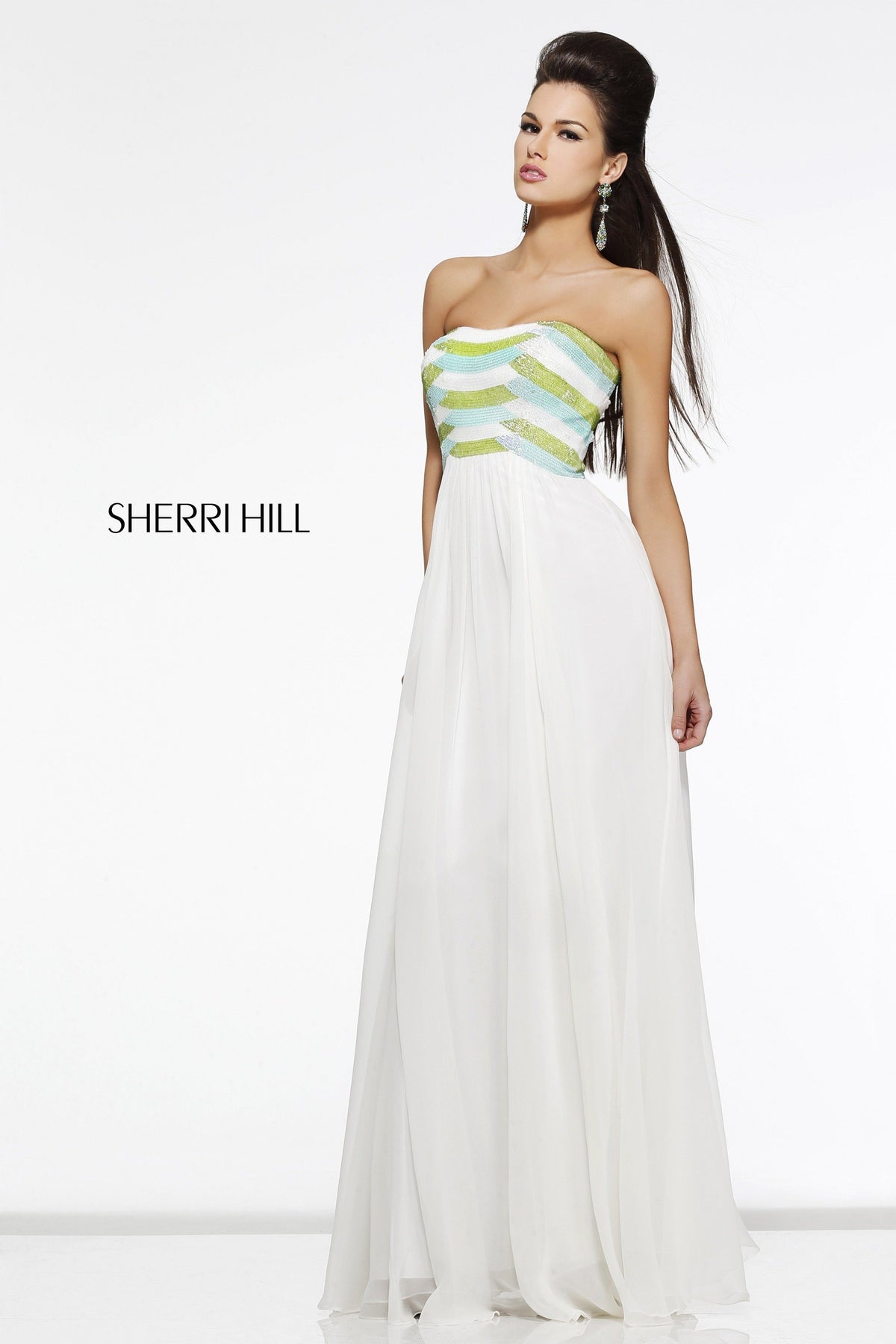 Sherri Hill 8532 strapless beaded dress with open back
