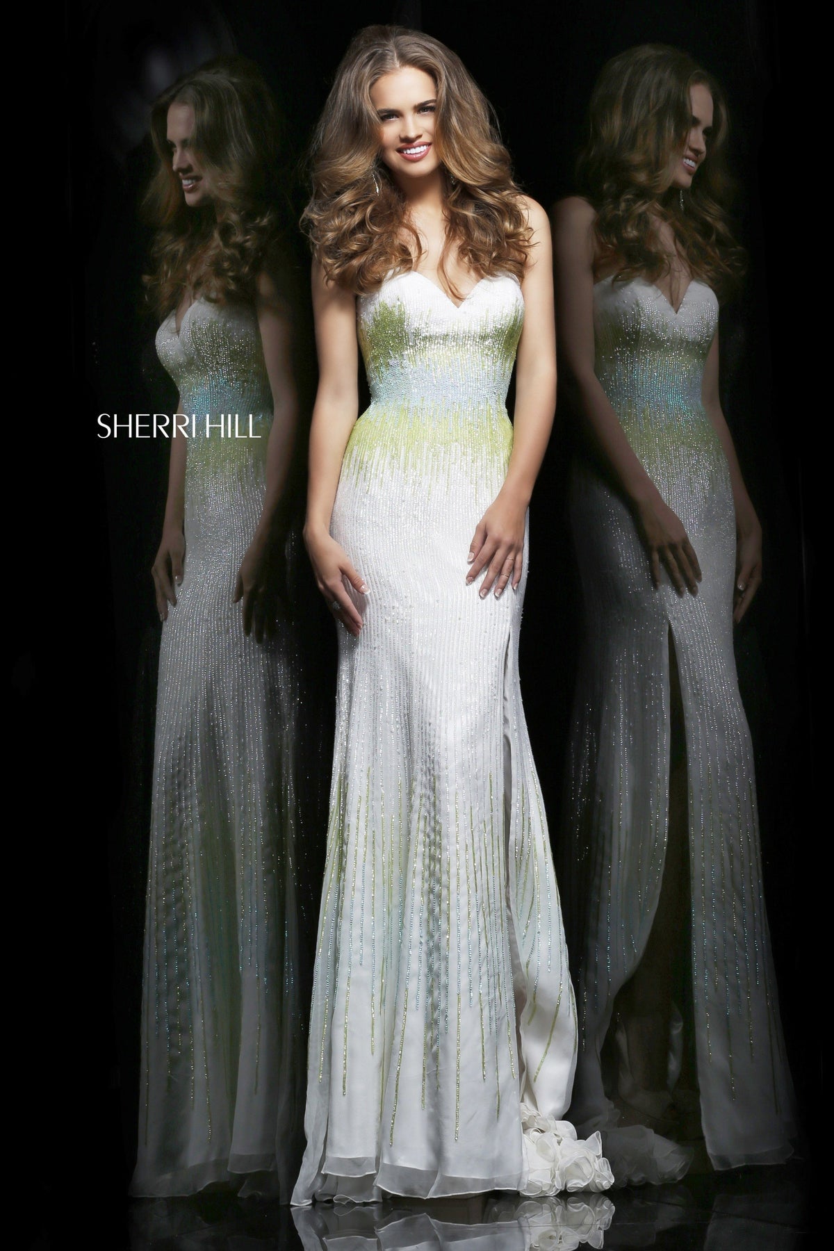Sherri Hill 8536 strapless beaded fitted gown