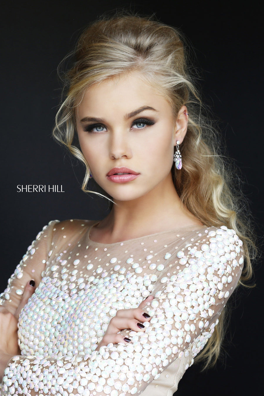Sherri Hill style 8539 in nude/opal