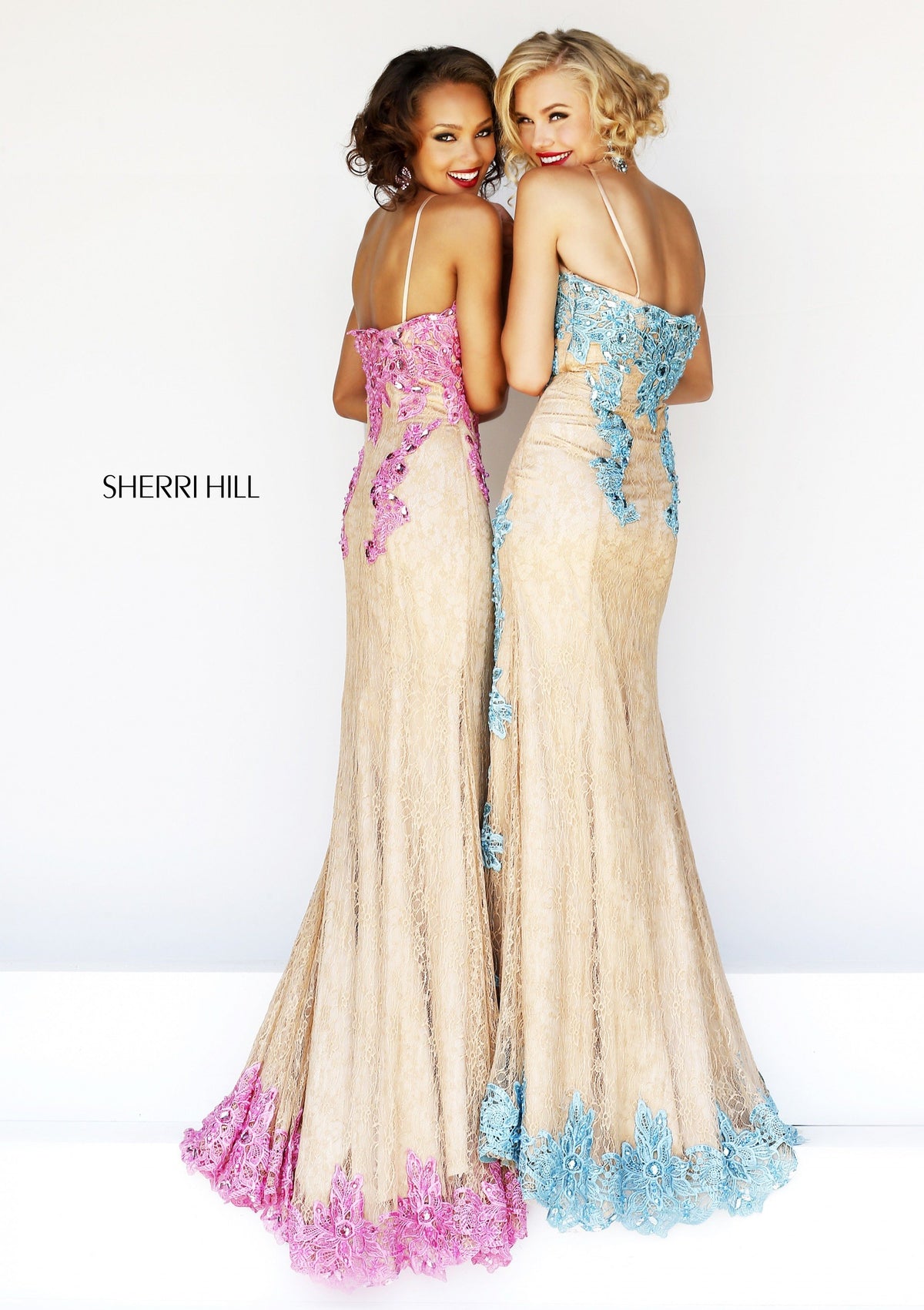 Sherri Hill 9817 strapless beaded fitted gown with slit