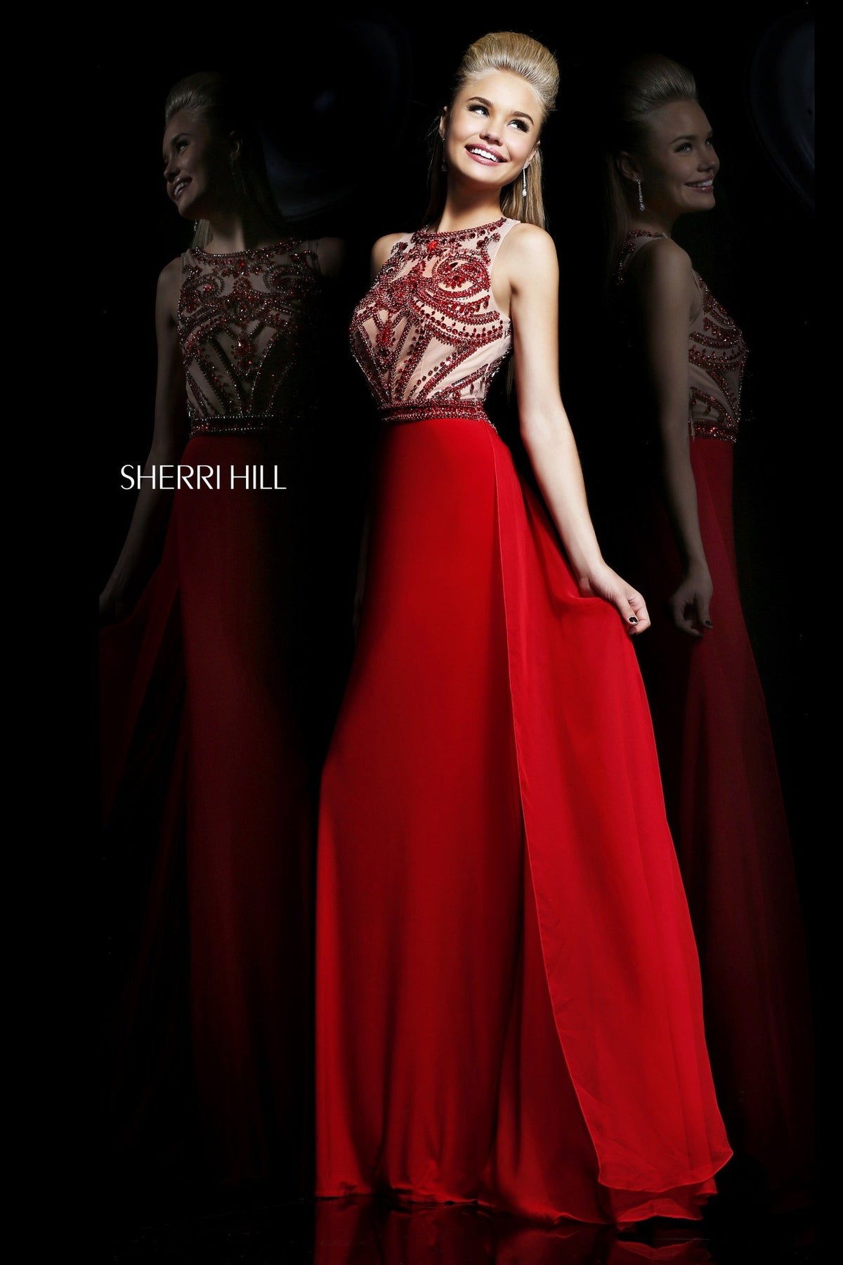 Sherri Hill 11069 high-neck beaded dress