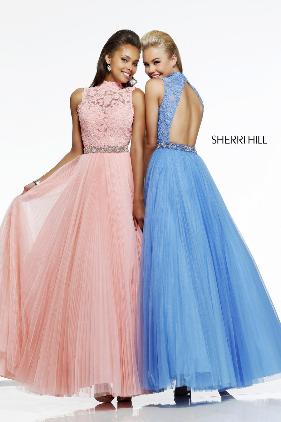 Sherri Hill style 21334 in red, Two-Piece Beaded Chiffon Gown