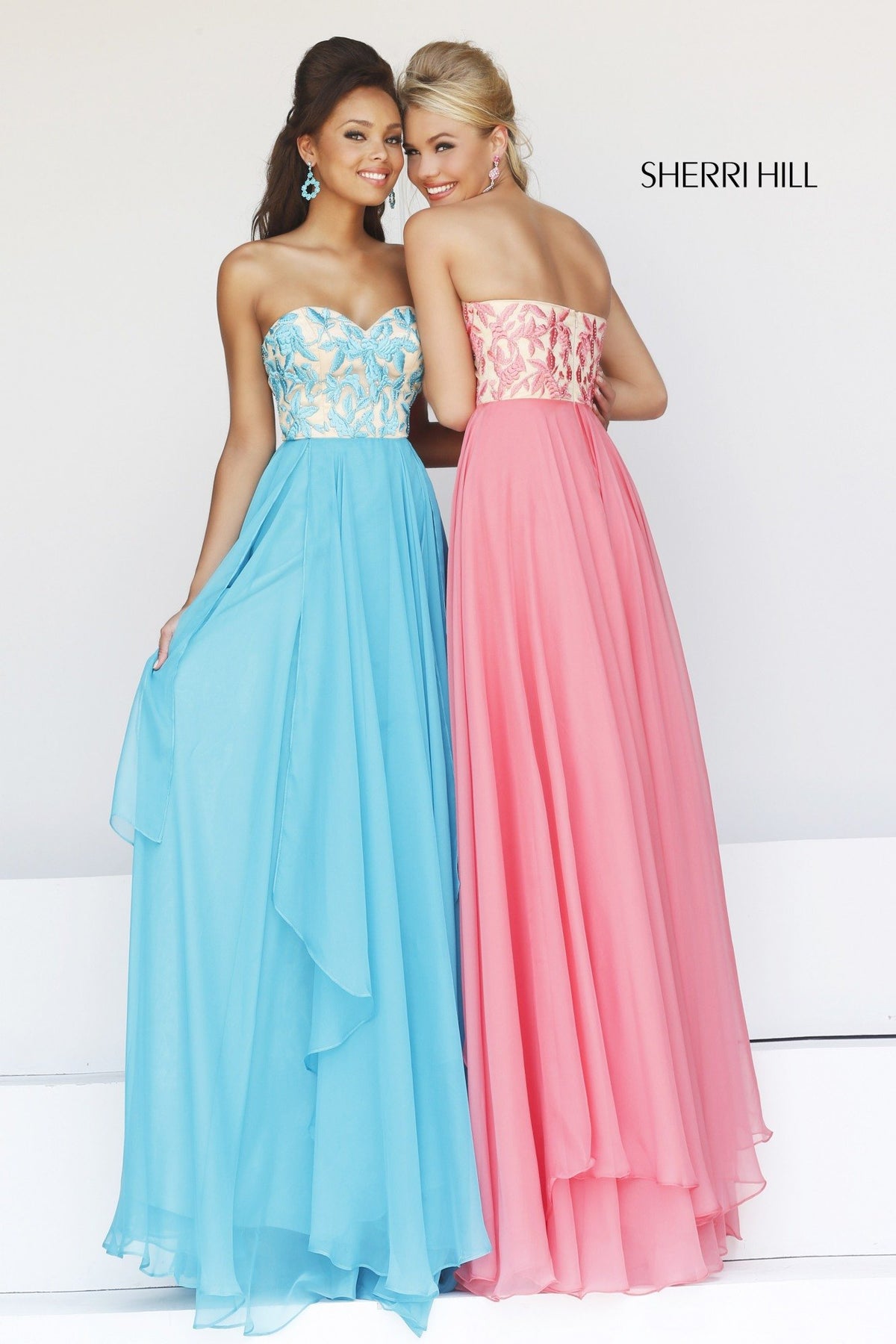 Sherri Hill 1924 beaded bodice chiffon gown