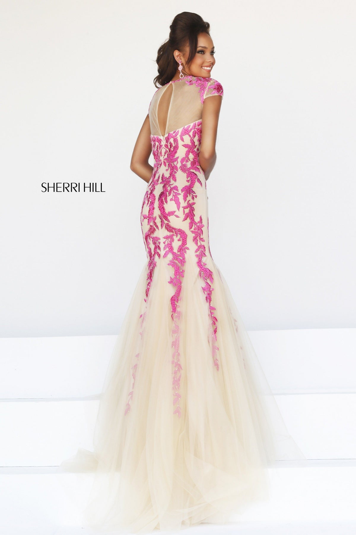 Sherri Hill 1927 embroidered mermaid gown with tulle skirt