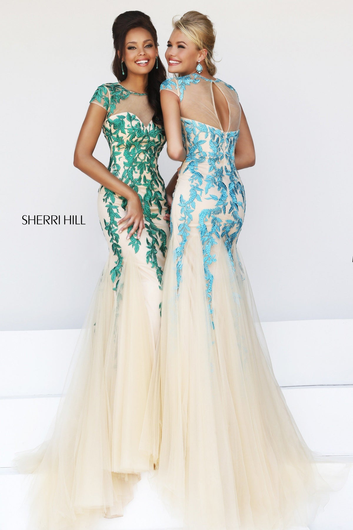 Sherri Hill 1927 embroidered mermaid gown with tulle skirt