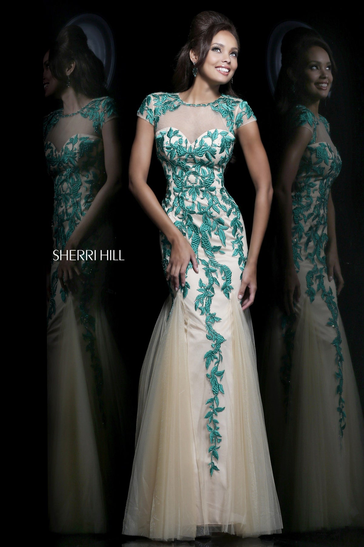 Sherri Hill 1927 embroidered mermaid gown with tulle skirt