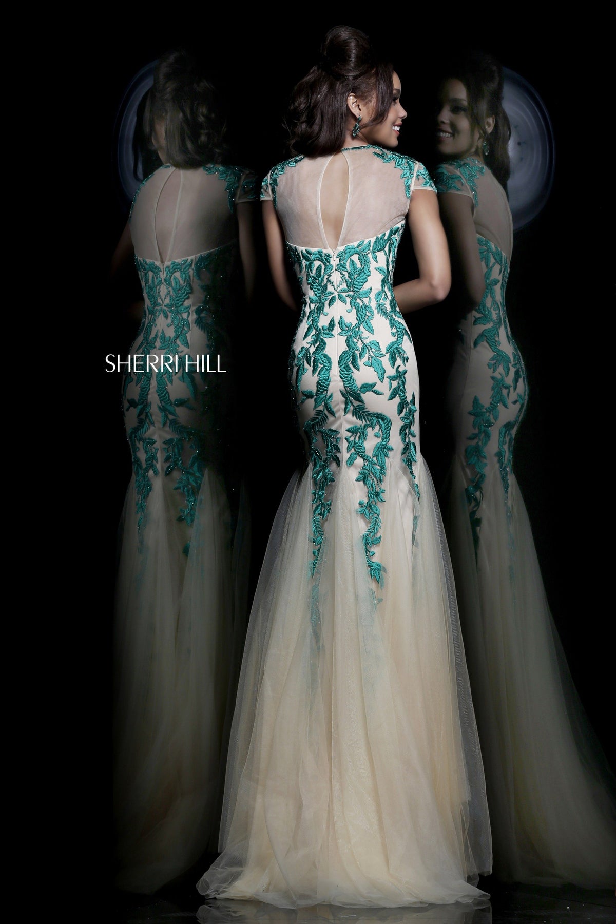 Sherri Hill 1927 embroidered mermaid gown with tulle skirt