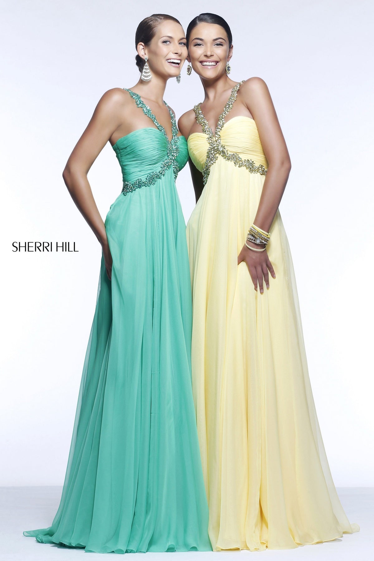 Sherri Hill 11072 one-shoulder chiffon gown