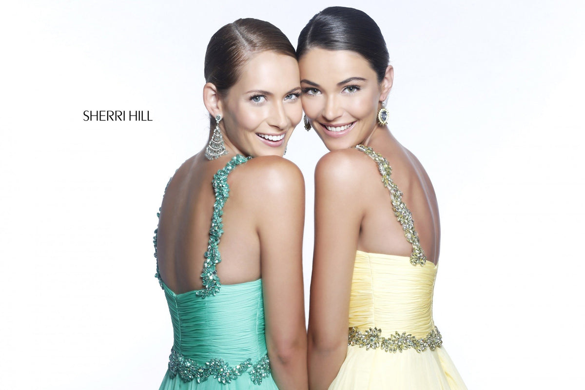 Sherri Hill 11072 one-shoulder chiffon gown
