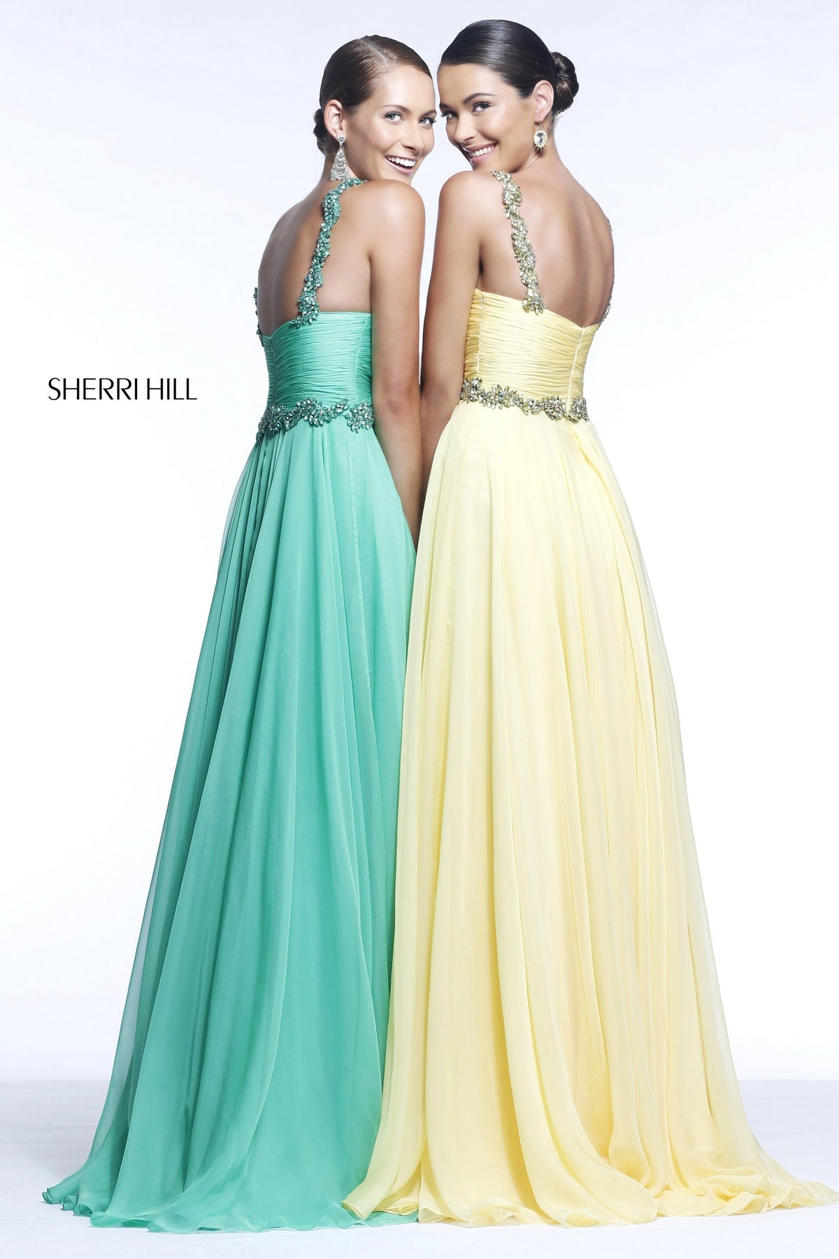Sherri Hill 11072 one-shoulder chiffon gown