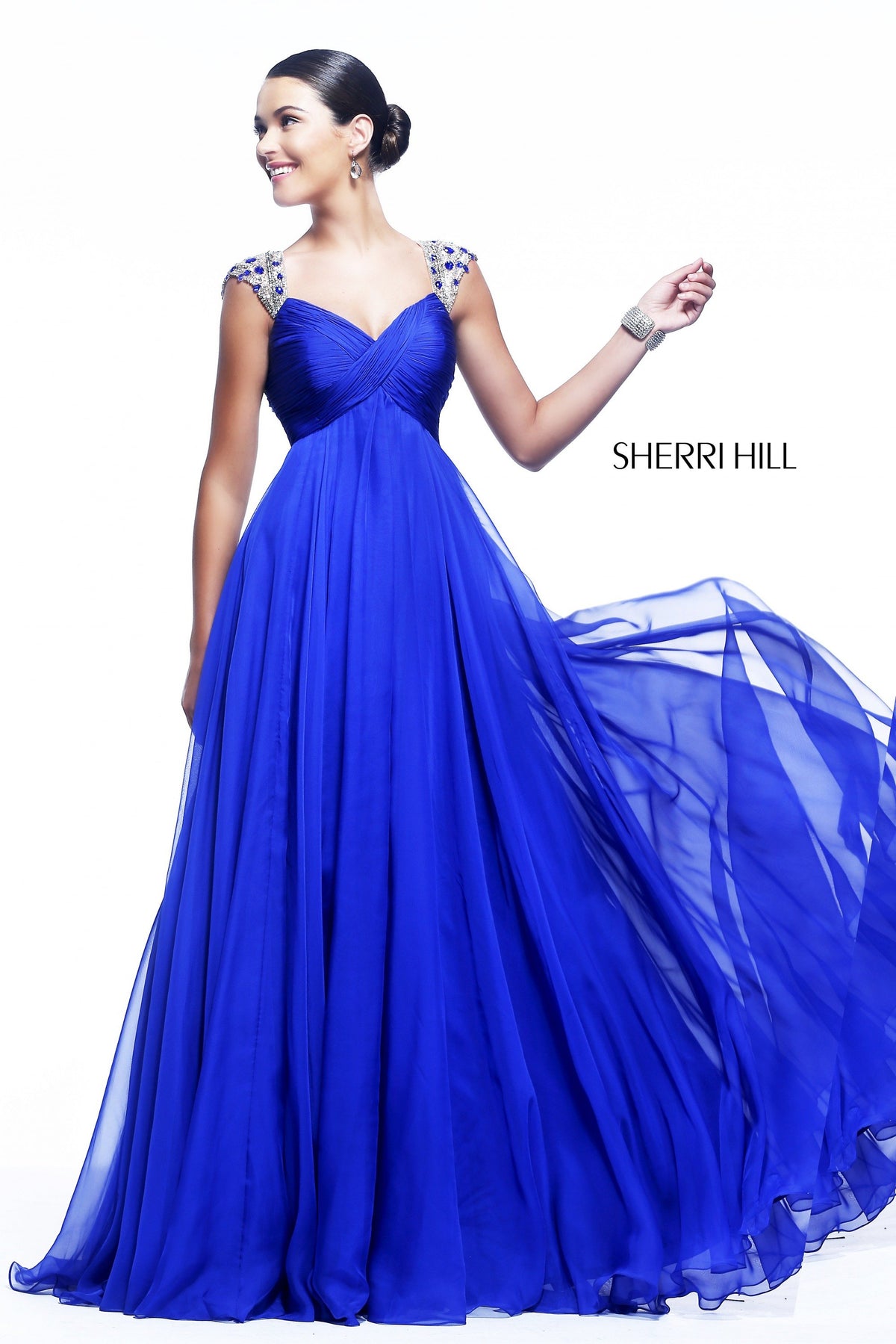 Sherri Hill 11076 beaded fitted dress with sheer back