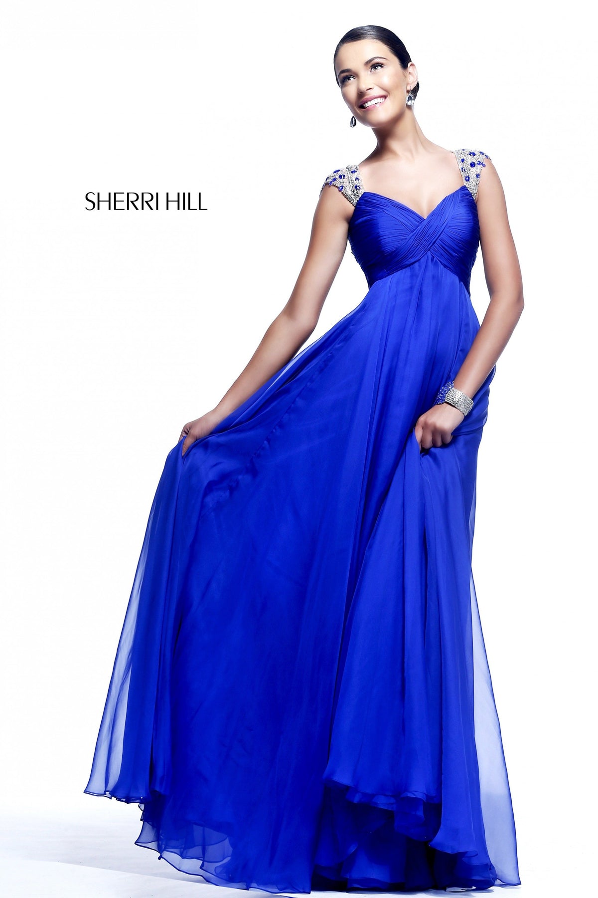 Sherri Hill 11076 beaded fitted dress with sheer back