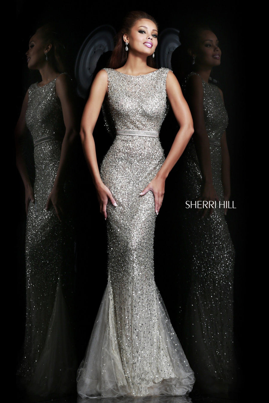 Sherri Hill style 4802 in gunmetal