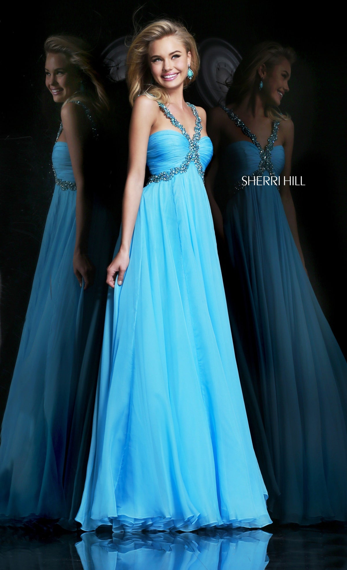 Sherri Hill 11072 one-shoulder chiffon gown