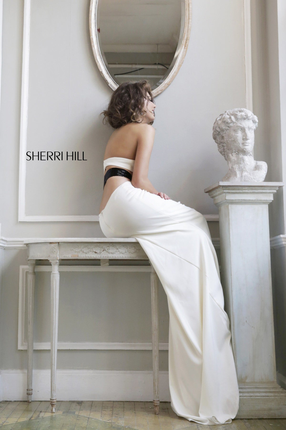 Sherri Hill 11139 evening gown in ivory/black