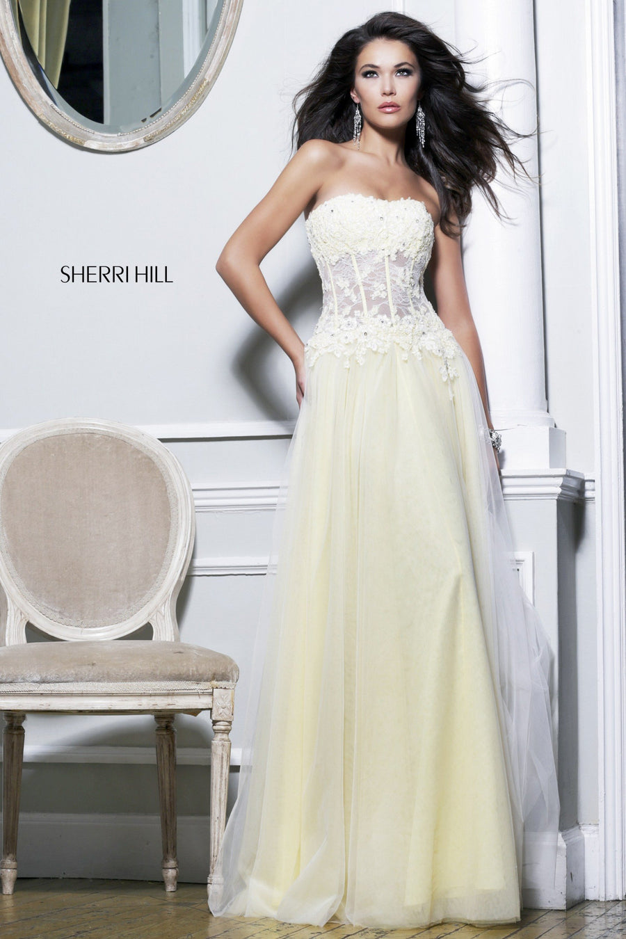 Sherri Hill style 11135 in nude/peach