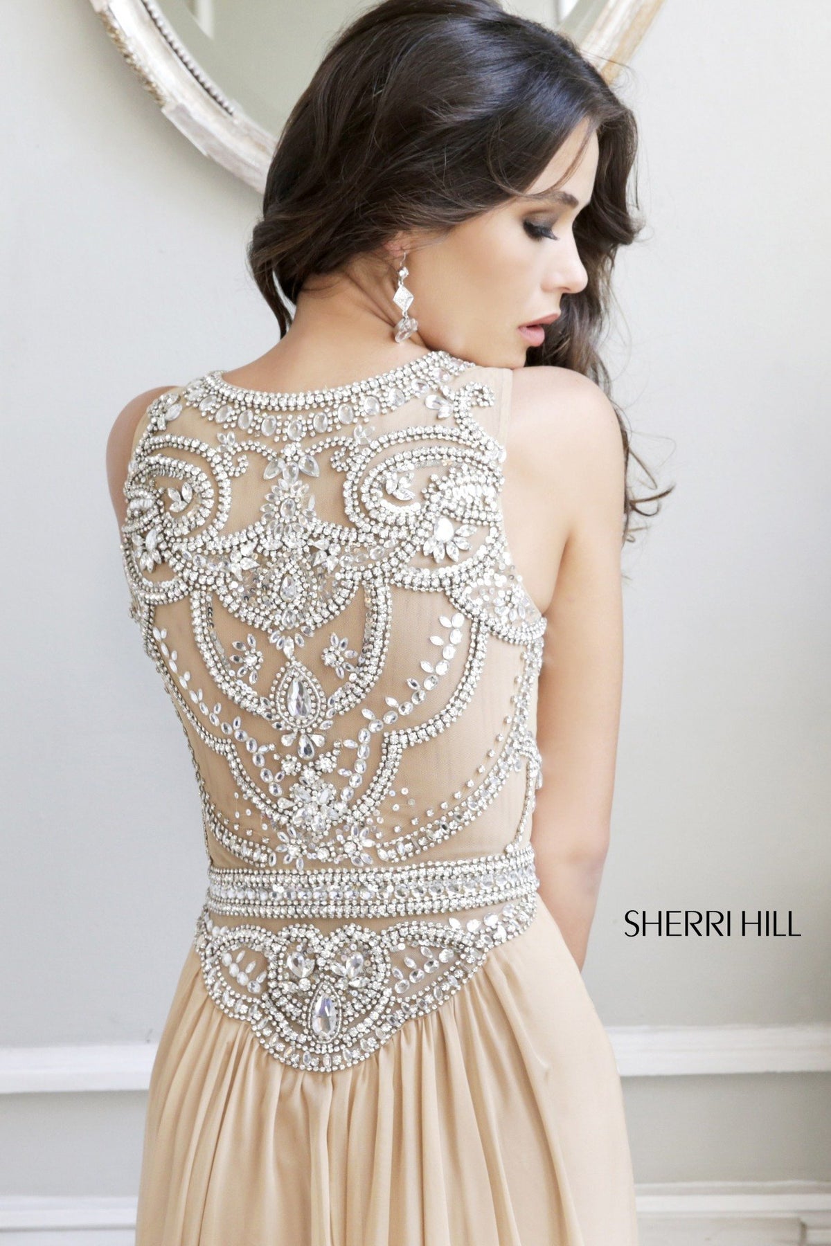 Sherri Hill 11069 high-neck beaded dress