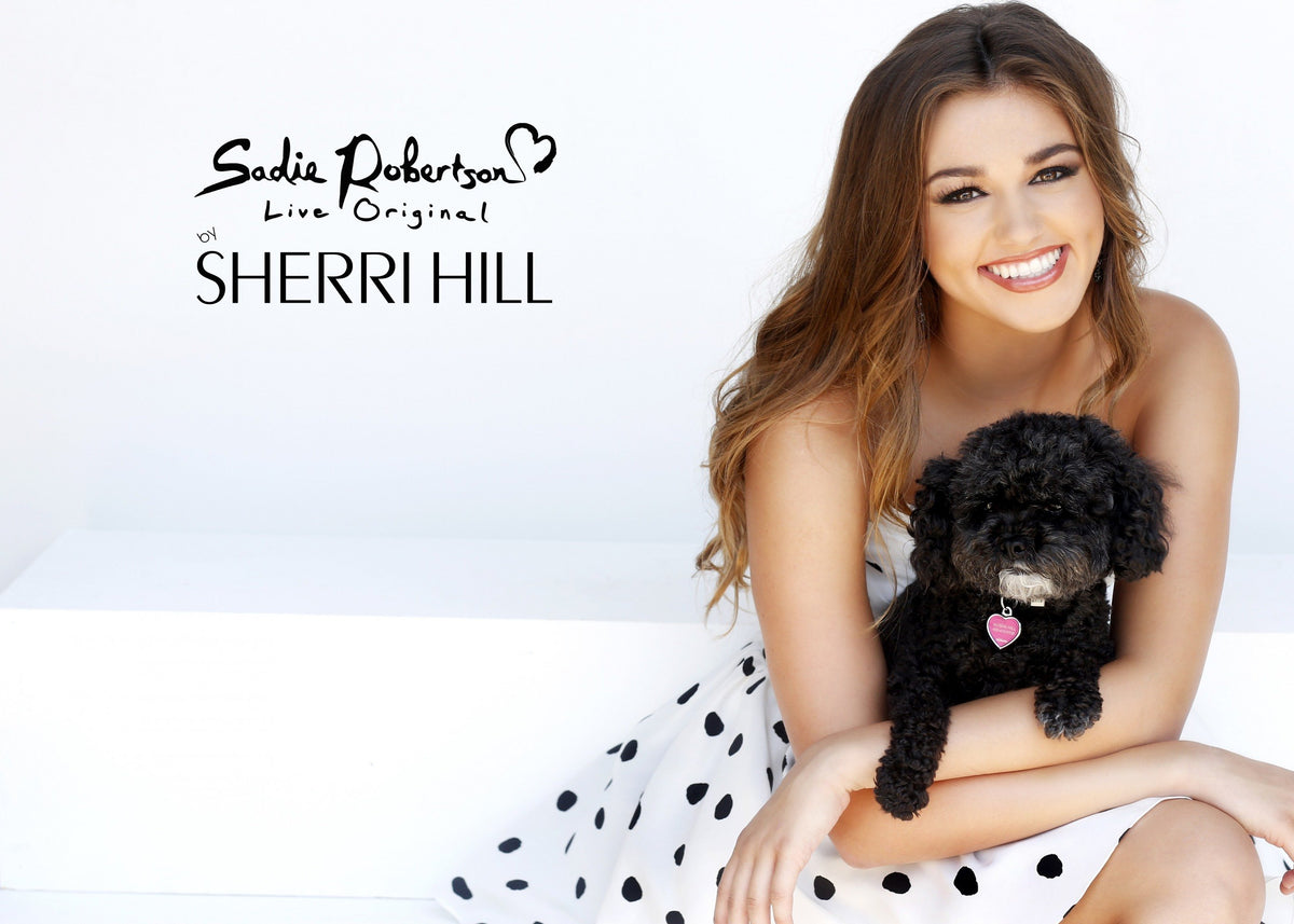 Sherri Hill 21258 strapless polka dot cocktail dress