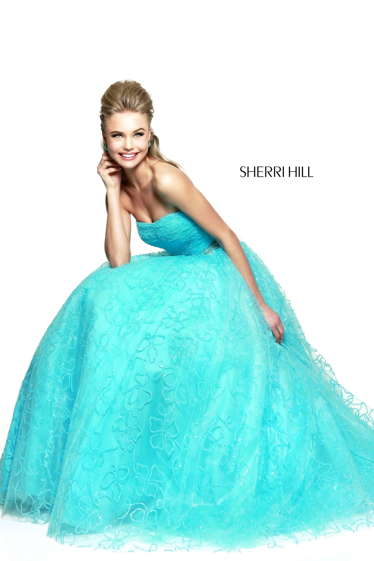 Sherri Hill 21292 strapless lace ball gown