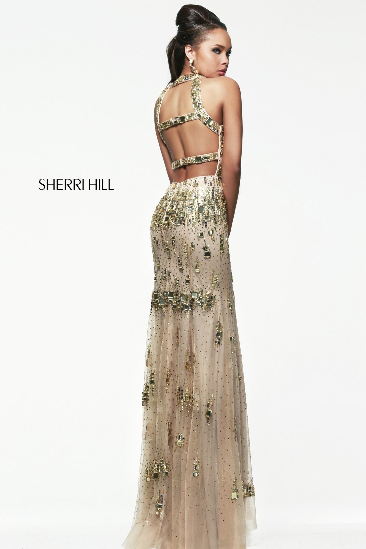 Sherri Hill 9714 beaded fitted gown