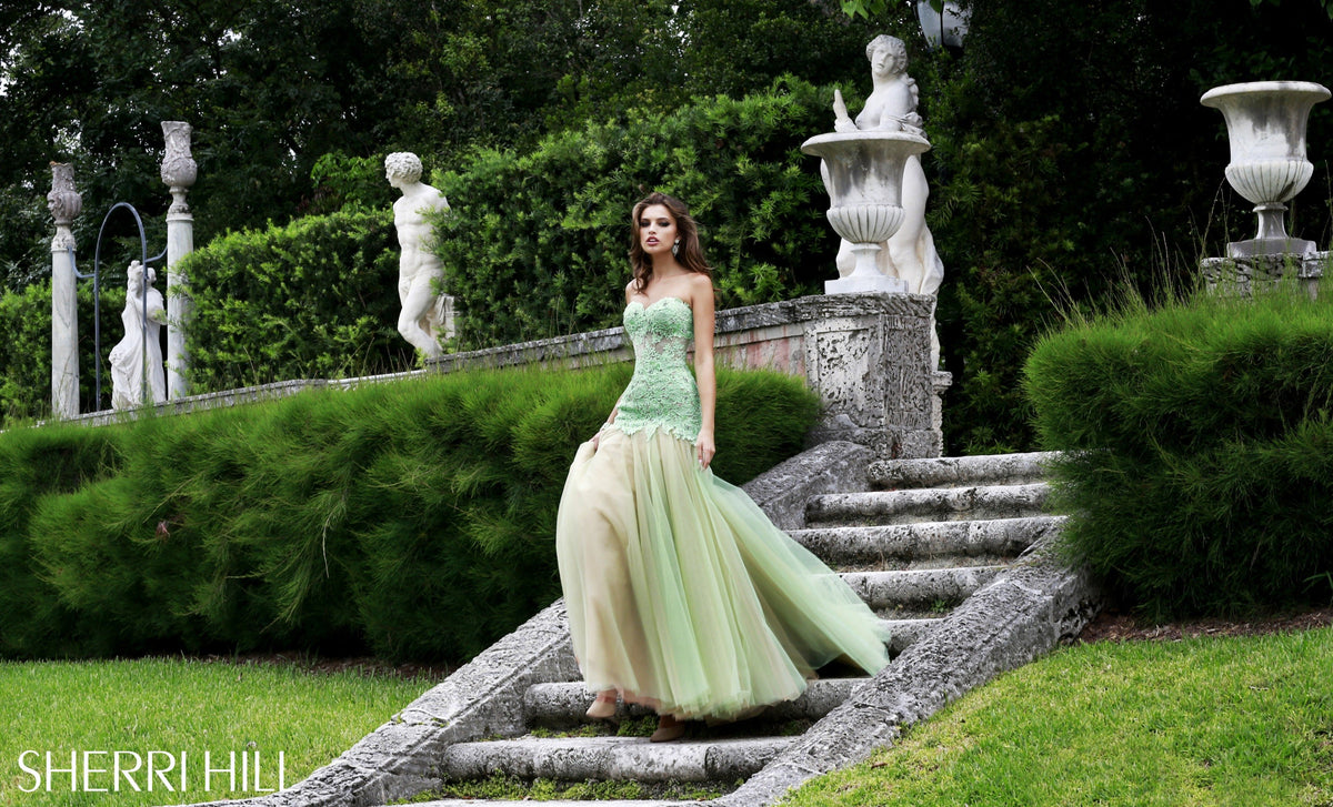 Sherri Hill 11155 strapless mermaid gown
