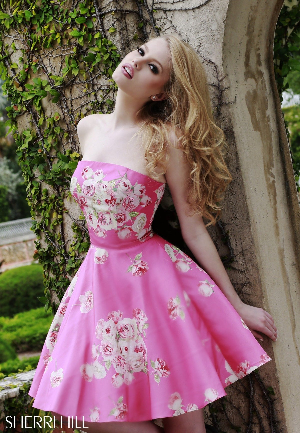 Sherri Hill 32074 beaded print cocktail dress