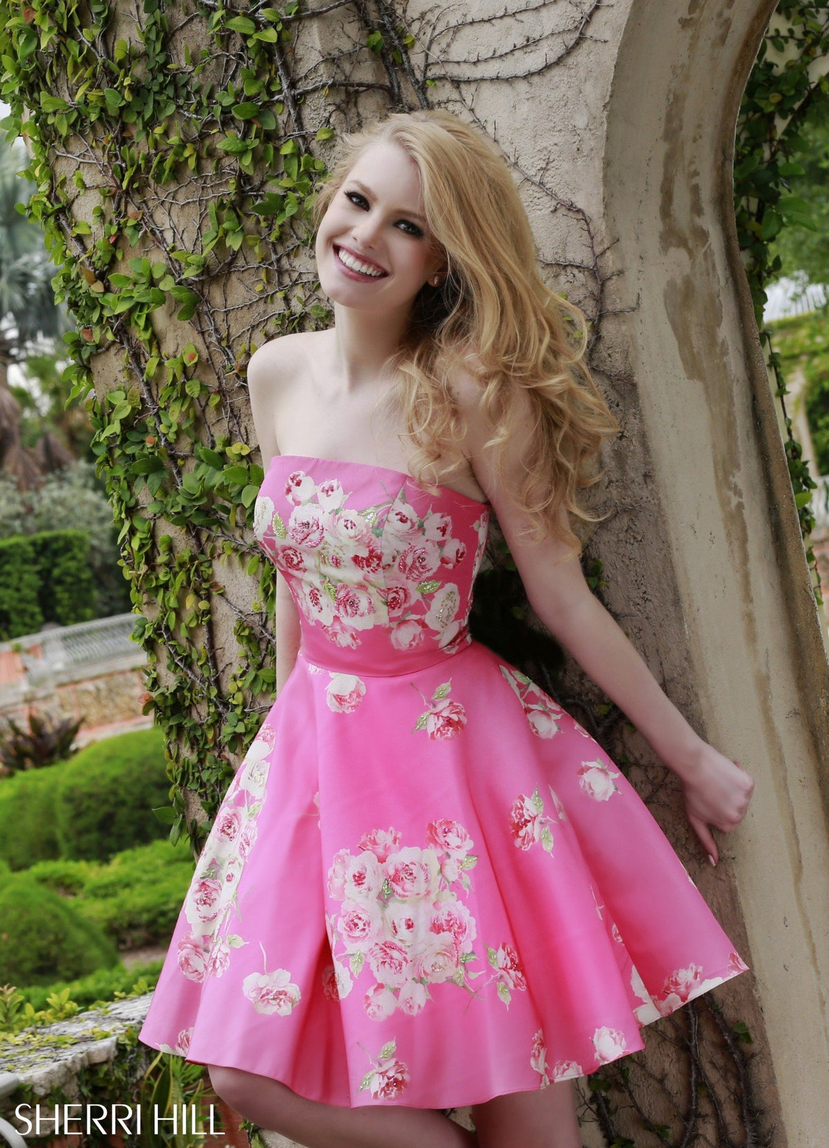 Sherri Hill 32074 beaded print cocktail dress
