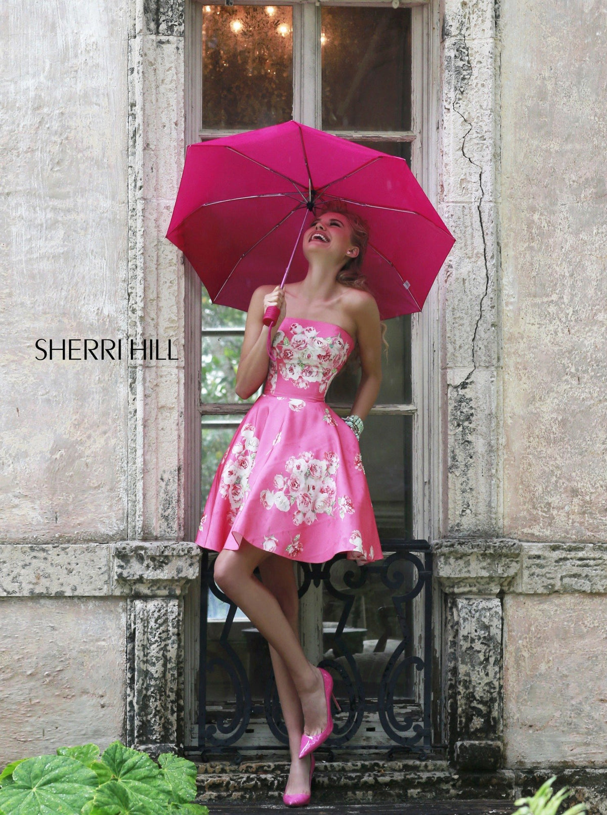Sherri Hill 32074 beaded print cocktail dress