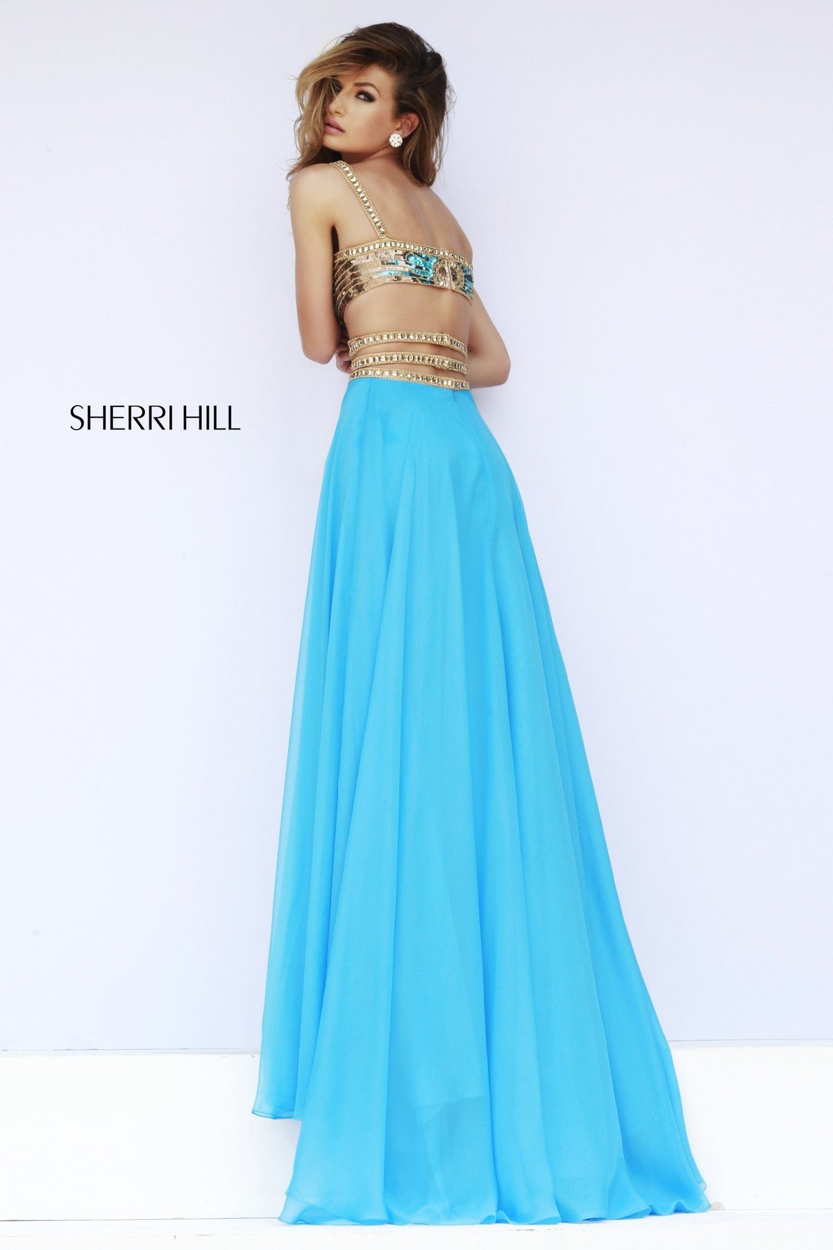 Sherri Hill 32134 beaded bodice chiffon gown