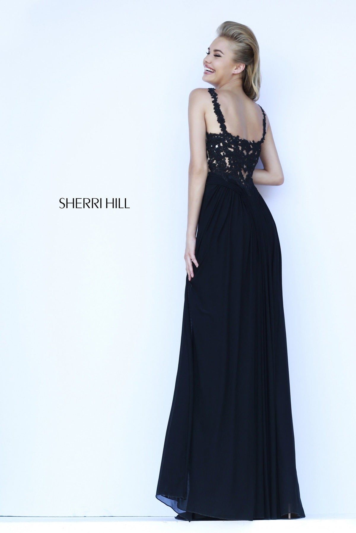 Sherri Hill 5206 V-neck chiffon gown