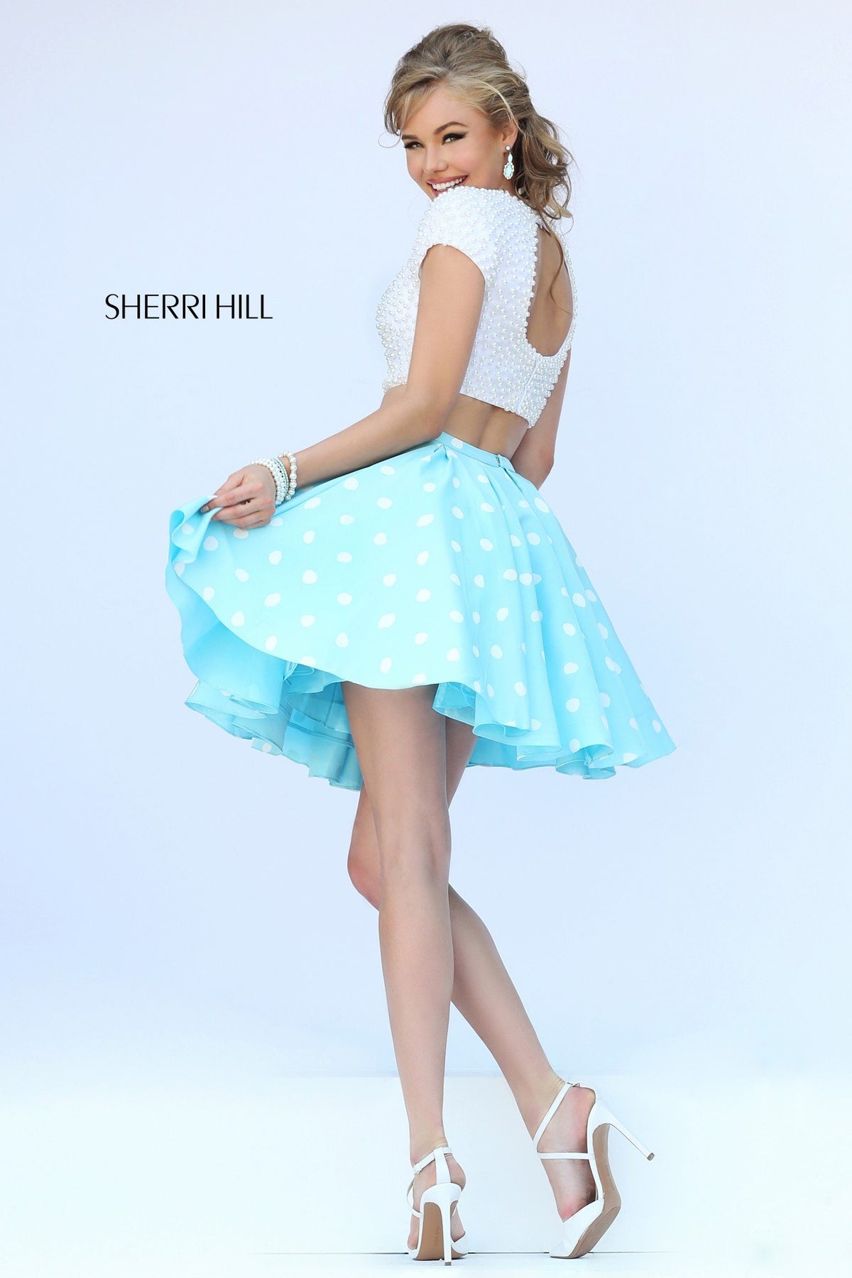 Sherri Hill 32247 two-piece cocktail dress with full skirt