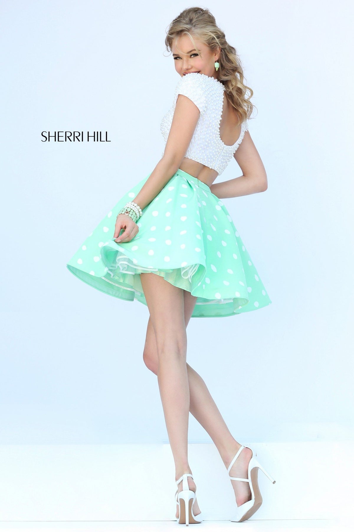 Sherri Hill 32247 two-piece cocktail dress with full skirt