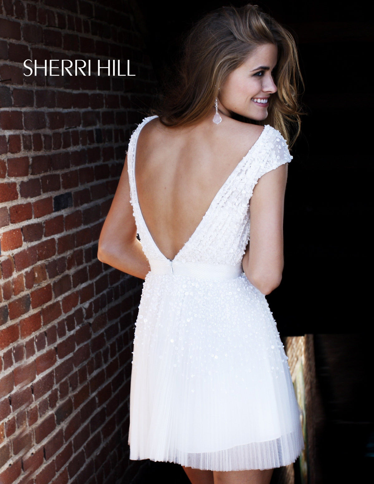 Sherri Hill 2840 sequin cocktail dress with full skirt