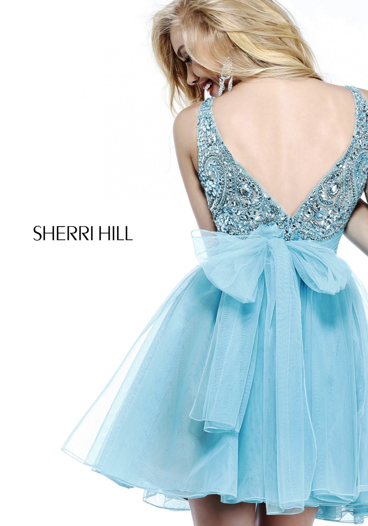 Sherri Hill 11032 beaded bodice cocktail dress with tulle skirt
