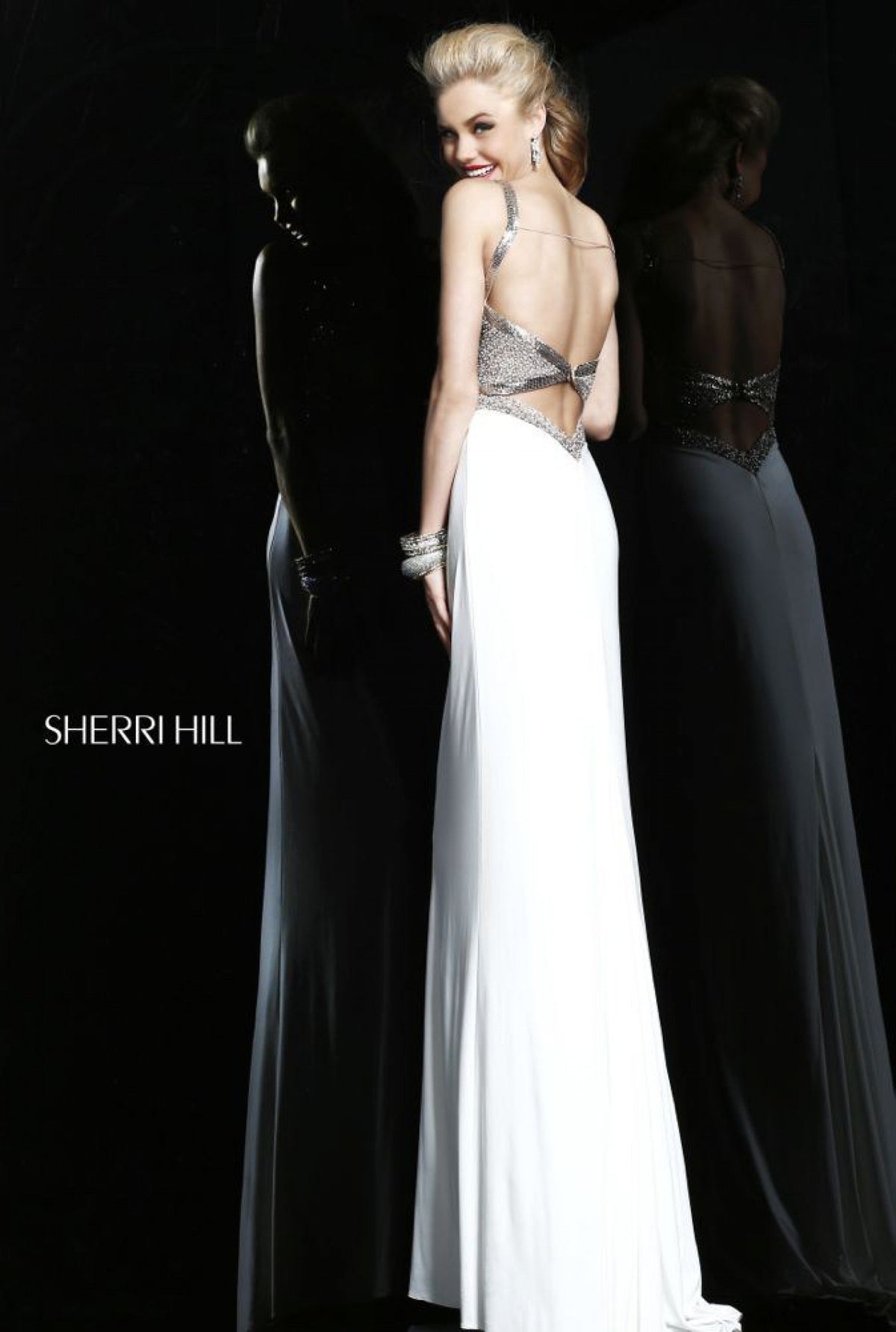 Sherri Hill 11031 beaded bodice gown with slit